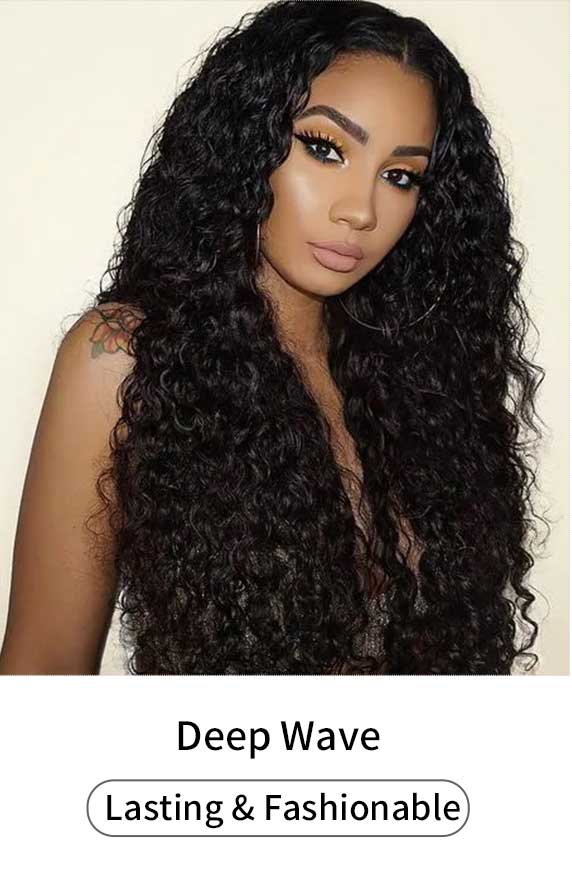  13X6 HD Lace Wigs Deep Wave Natural Black With Baby Hair Pre Plucked Natural Hairline 