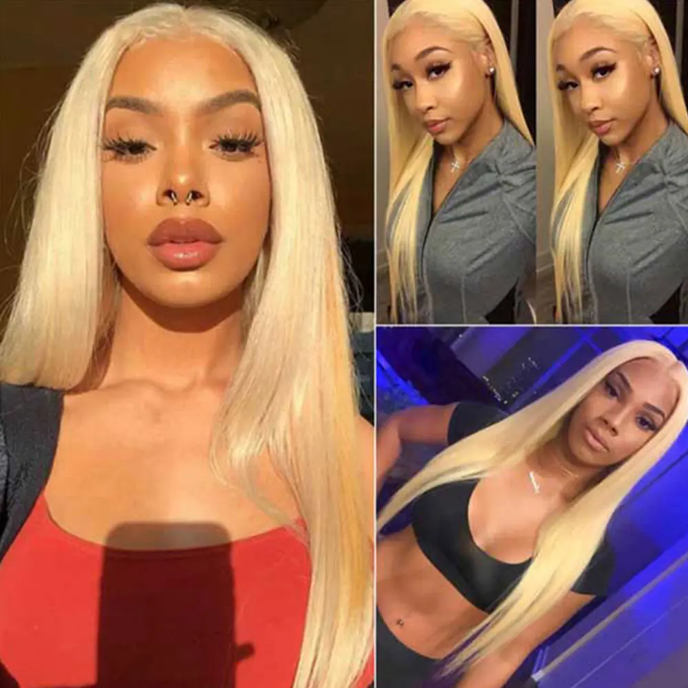 613 Blonde Full Lace Straight Human Hair Wigs AniceKiss