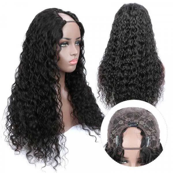  Deep Wave U Part Human Hair Wigs AniceKiss
