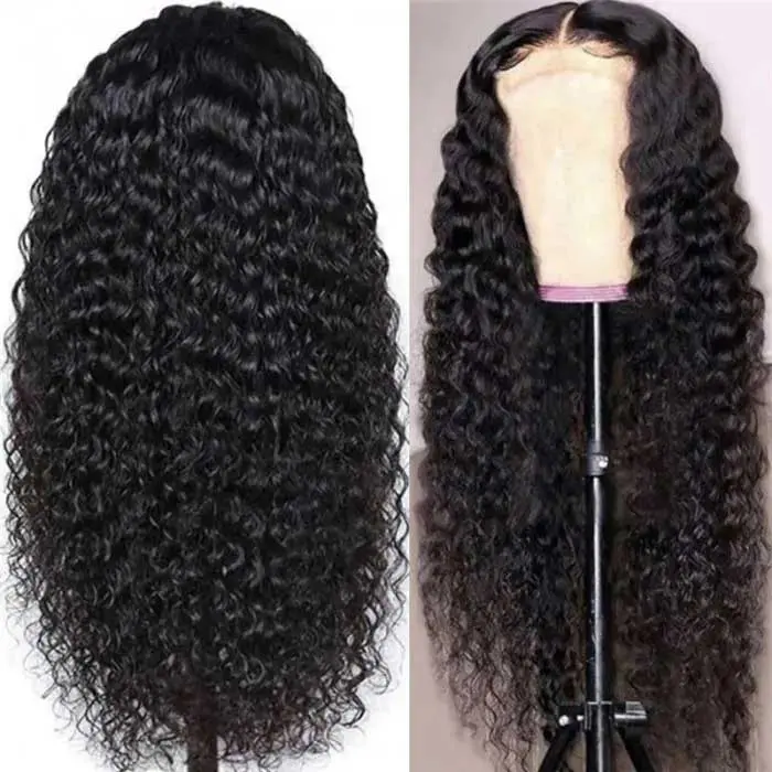 Deep Wave 4X4 Closure Human Hair Wigs AniceKiss