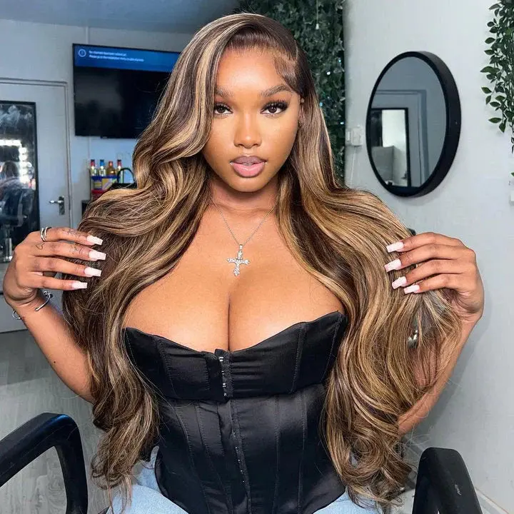 4/27 body wave human hair lace front wigs AniceKiss