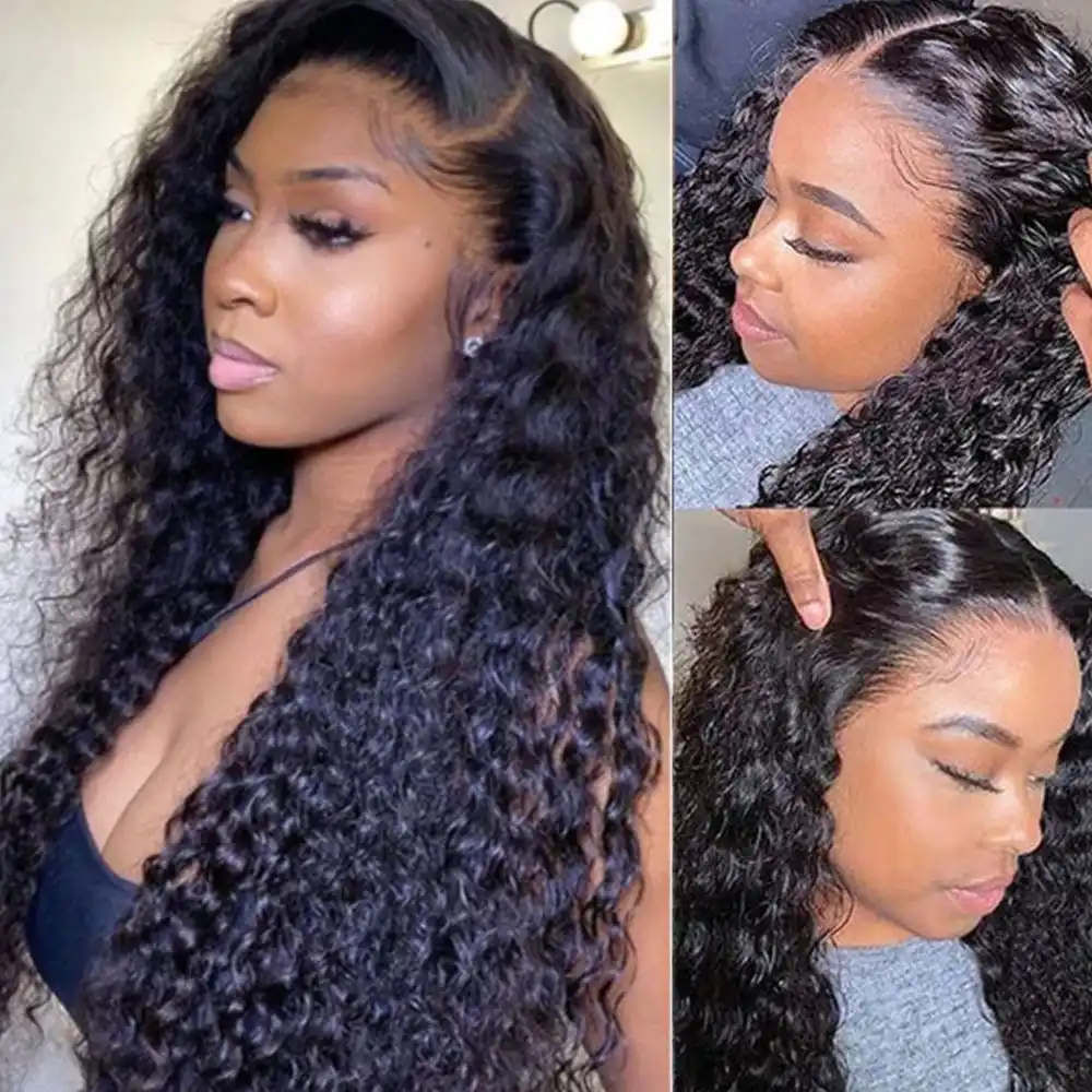 V Part Curly Wave Human Hair Wigs AniceKiss