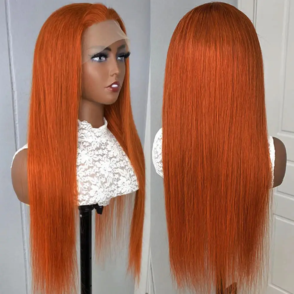 33 Auburn Straight Human Hair HD Lace Wigs AncieKiss