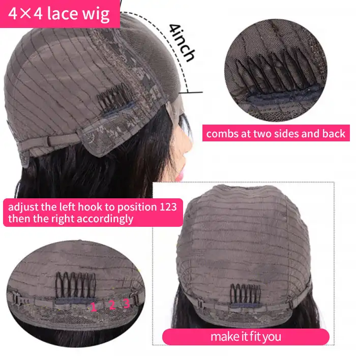 4×4 Lace Closure Body Wave Human Hair Wigs AniceKiss