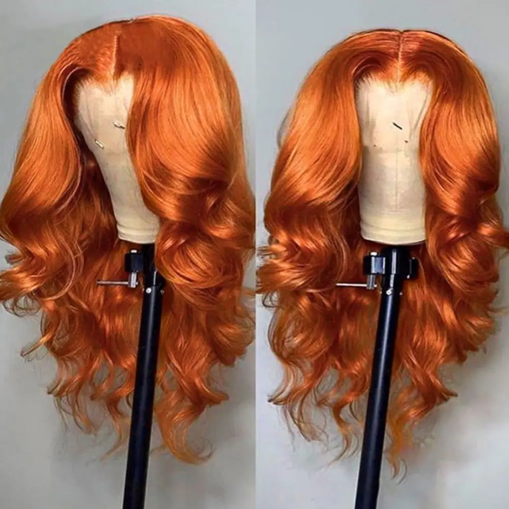 350 Ginger Orange Body Wave 13×4 HD Lace Human Hair Wigs AniceKiss