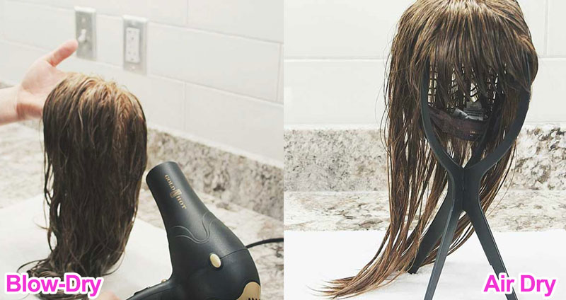 dry your human hair wigs