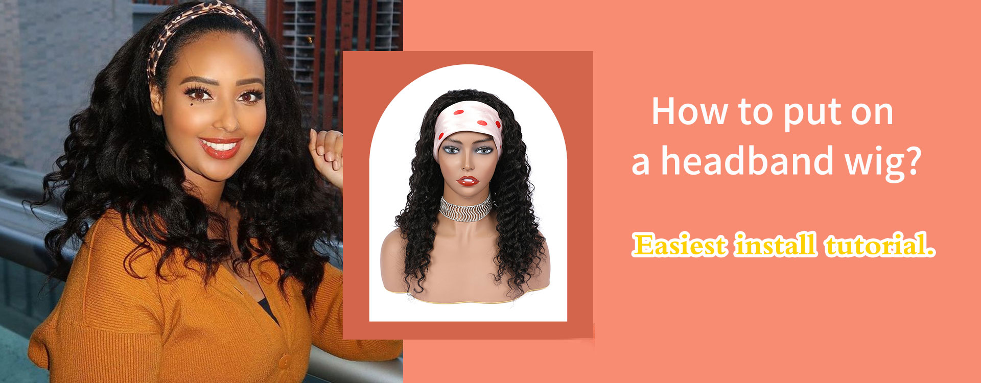 how to put on a headband wig